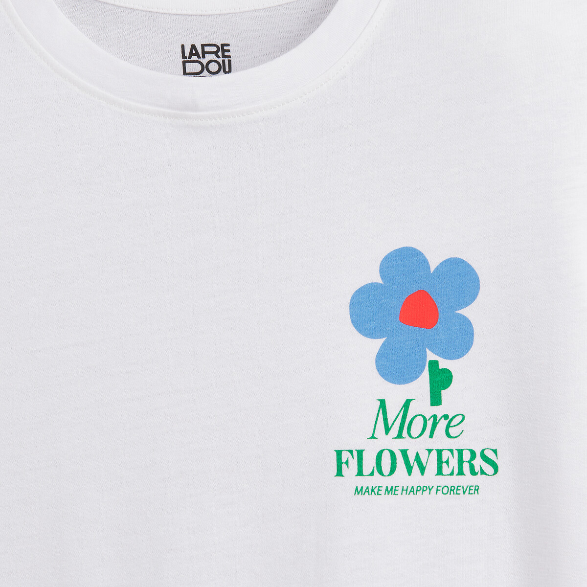 Lot de 4 T-shirts manches courtes à col rond rouge + rayé + blanc + bleu, LA REDOUTE COLLECTIONS
