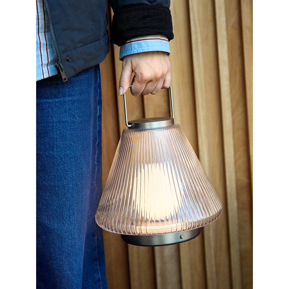 Lampe nomade Glass Iron TOU transparent, HUBSCH