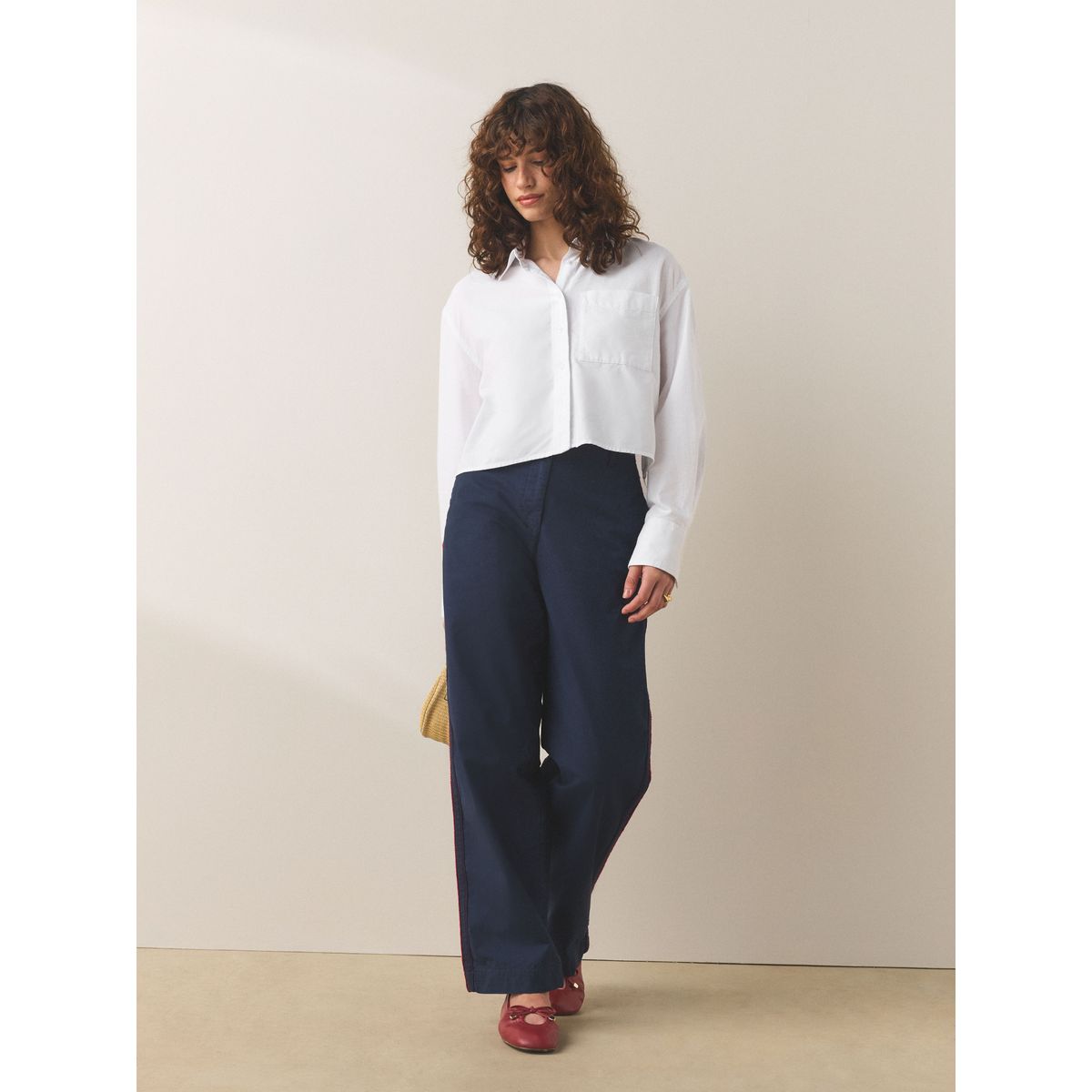 Chemise courte décontractée à manches longues blanc, NEXT