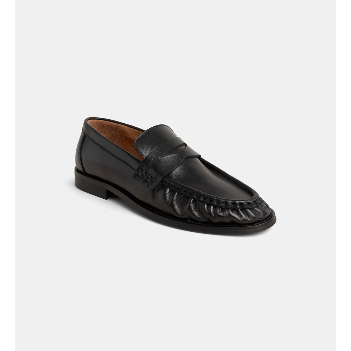 Mocassins caroline cuir froncé noir, GALERIES LAFAYETTE