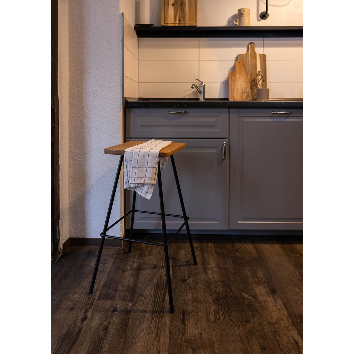 Tabouret de bar BARNI noir, METALLBUDE