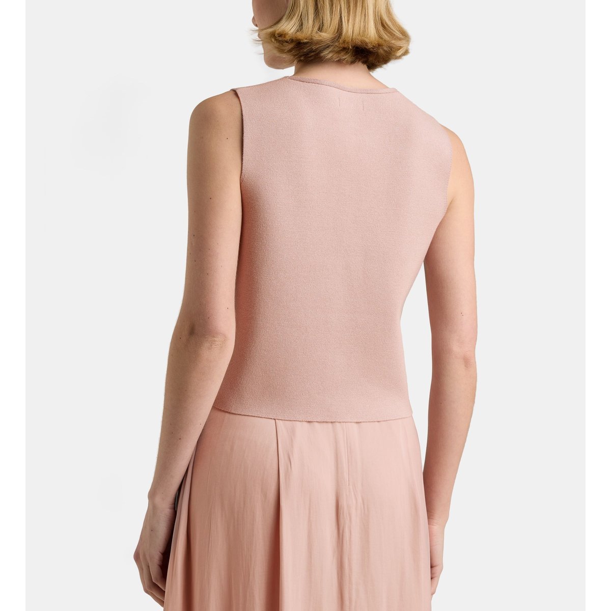 Gilet sans manches alfred mi maille rose terracotta, GALERIES LAFAYETTE