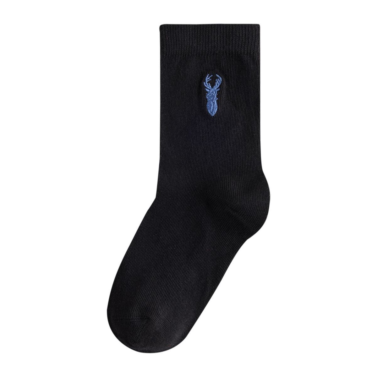 Chaussettes brodées en coton, 7 paires cerf noir, NEXT