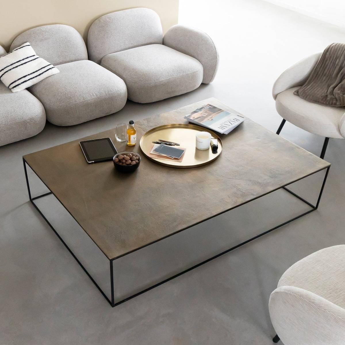 Table basse en aluminium VICTORIA noir, MADE IN MEUBLES