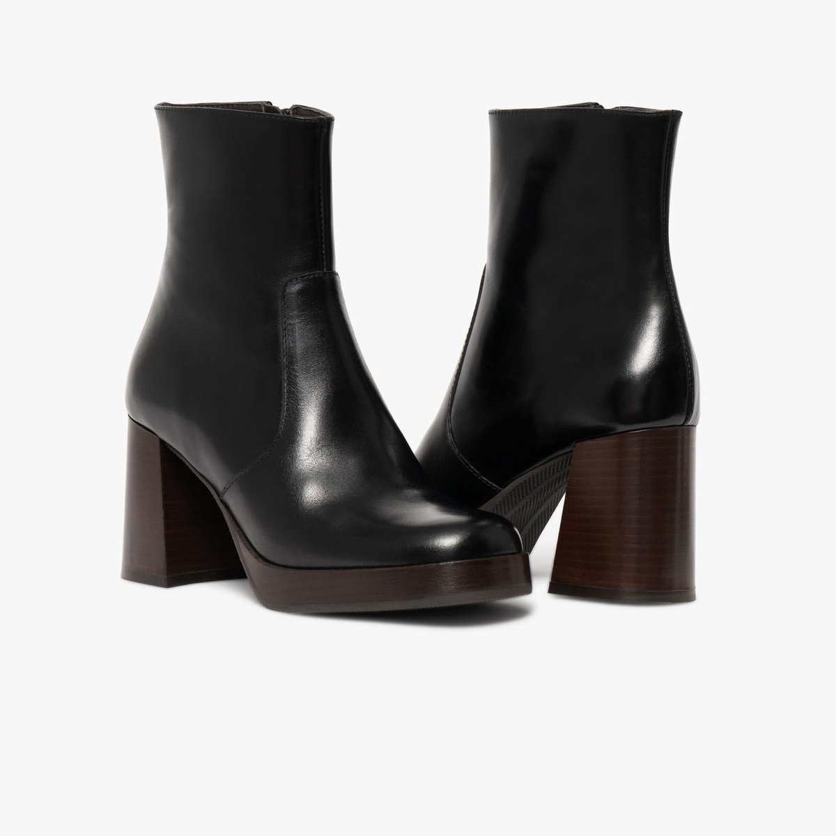 Boots À Talon en cuir EZRA noir, BOCAGE