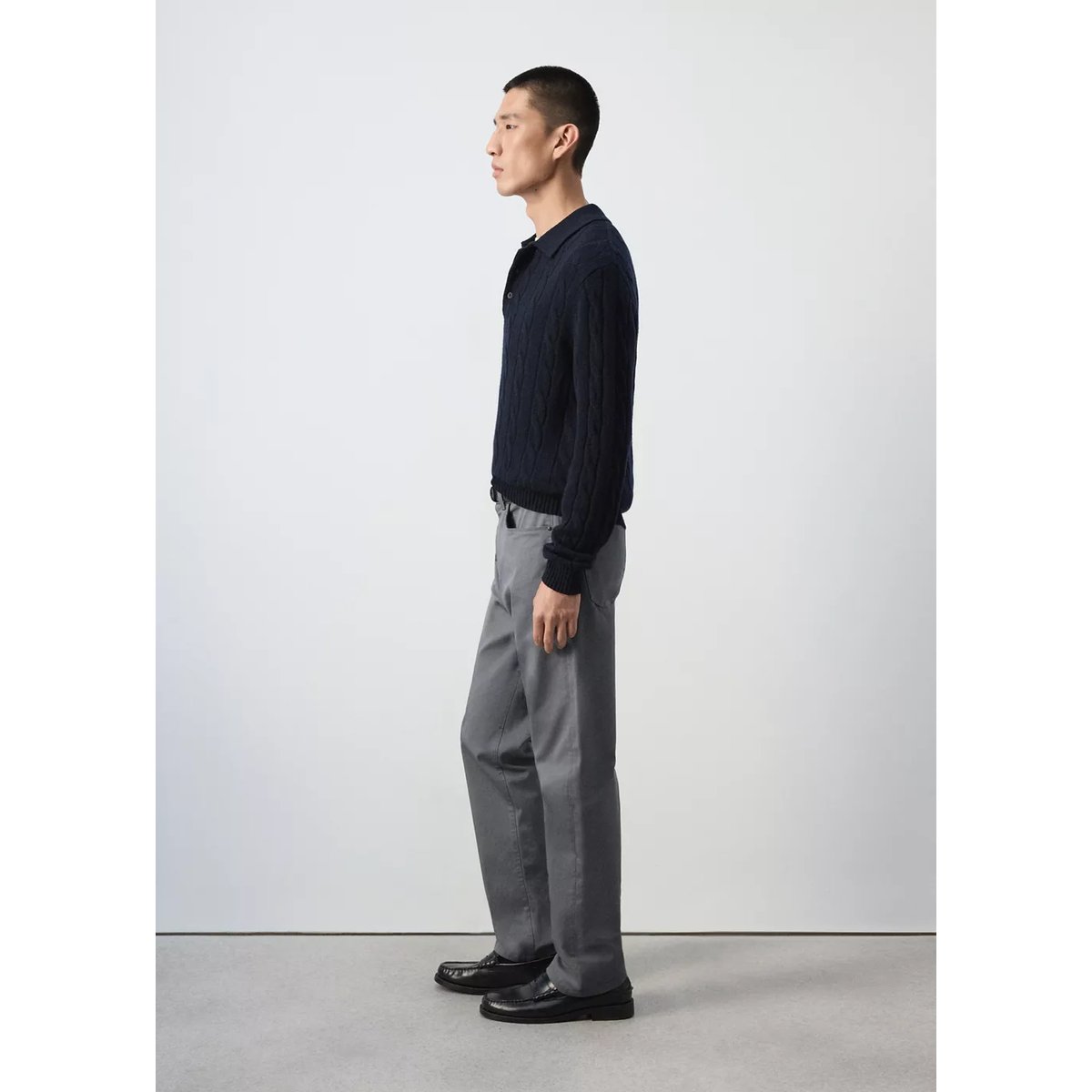 Pantalon coton regular-fit gris foncé, MANGO MAN