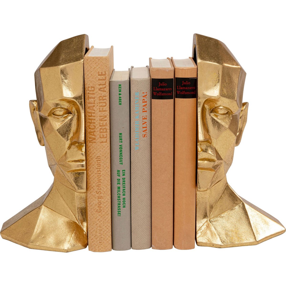Serre-livres visage doré set de 2 or, KARE DESIGN