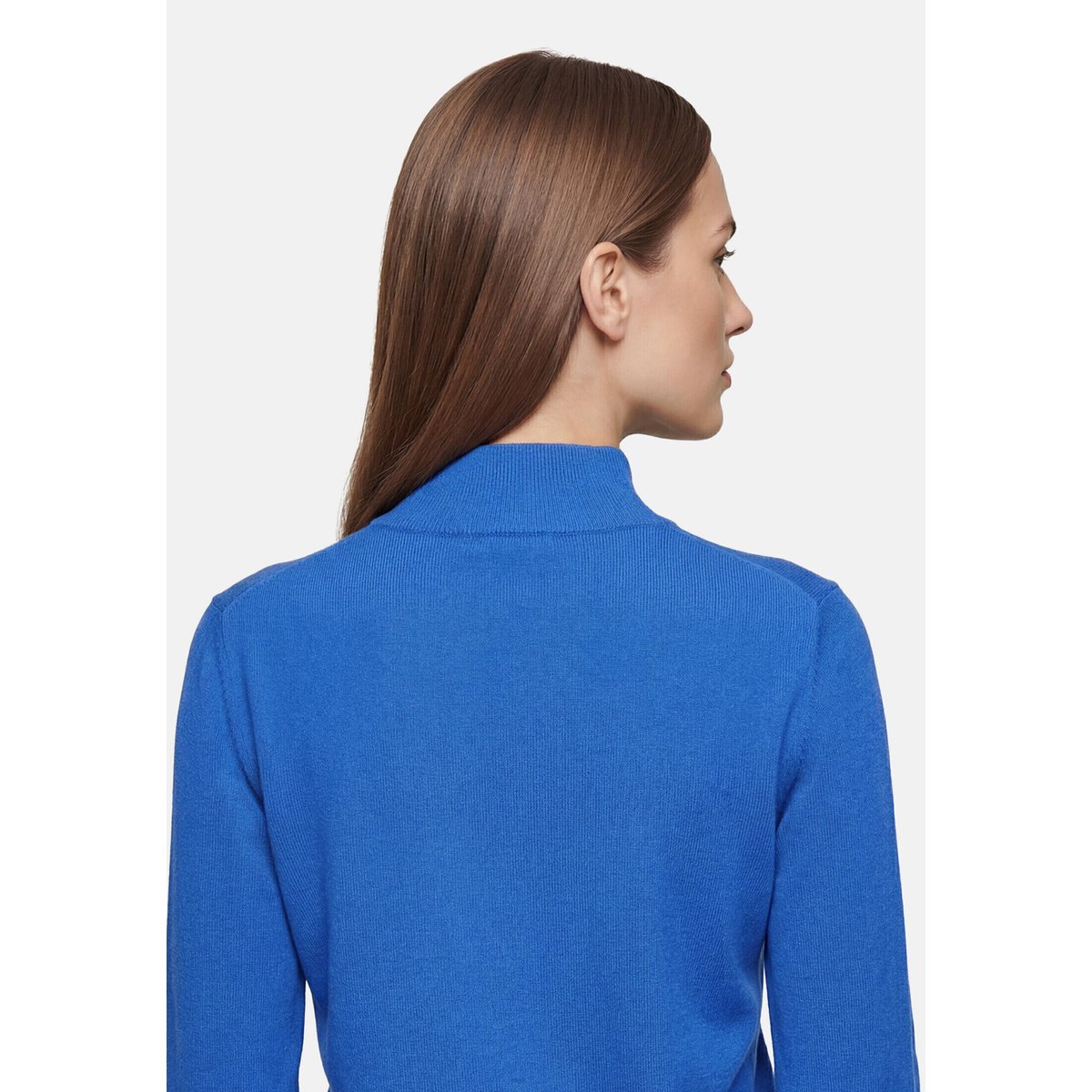 Pull-over en maille basique à col droit electric blue, BETTY BARCLAY
