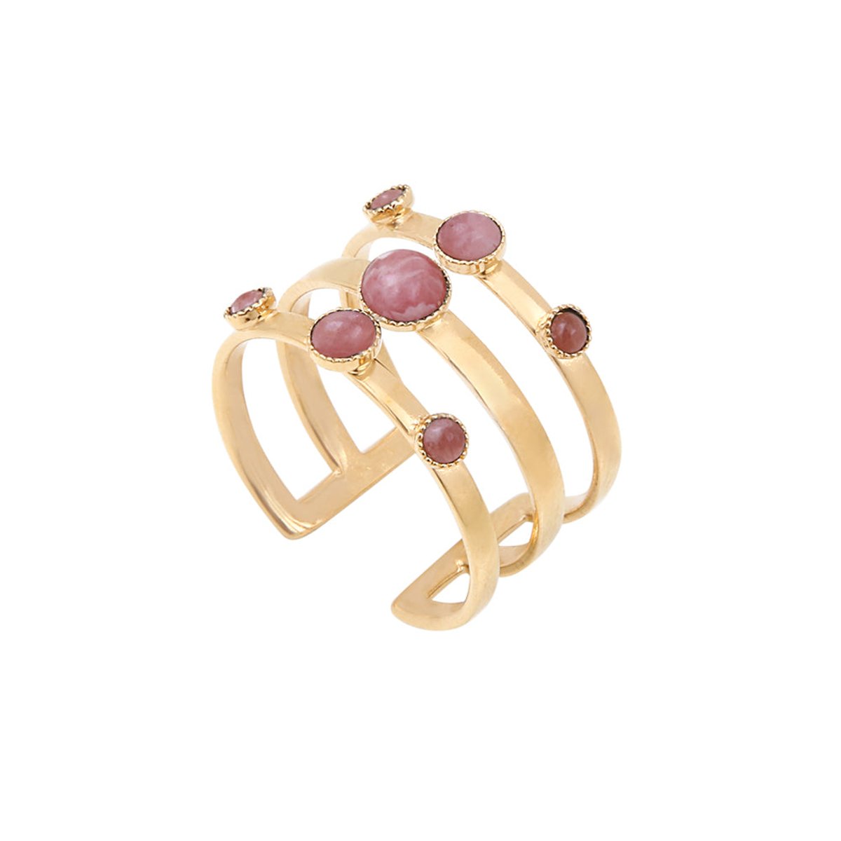 Bague maya tribal rhodochrosite rose, CAROLINE NAJMAN