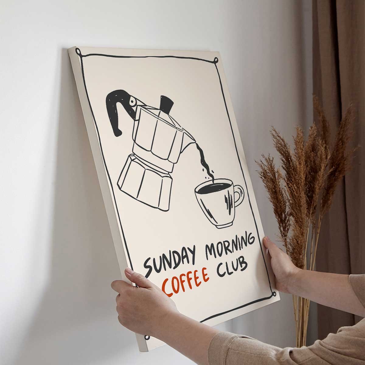 Tableau Sunday Morning Coffee Club toile imprimée, HEXOA