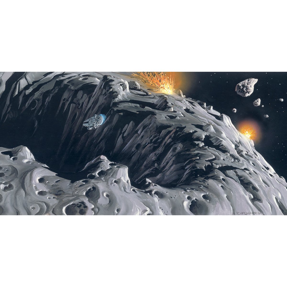 Papier peint Komar - Star Wars Classic RMQ Asteroid - 500 x 250 cm gris, HEXOA