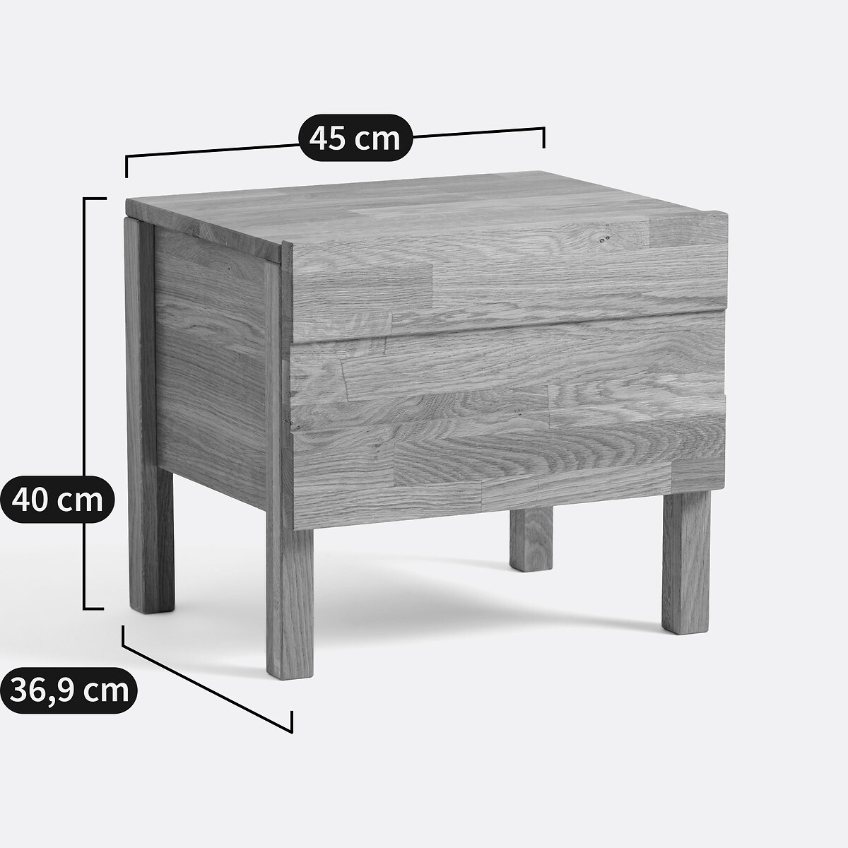 Chevet en chêne abouté, Ariles bois clair naturel, LA REDOUTE INTERIEURS
