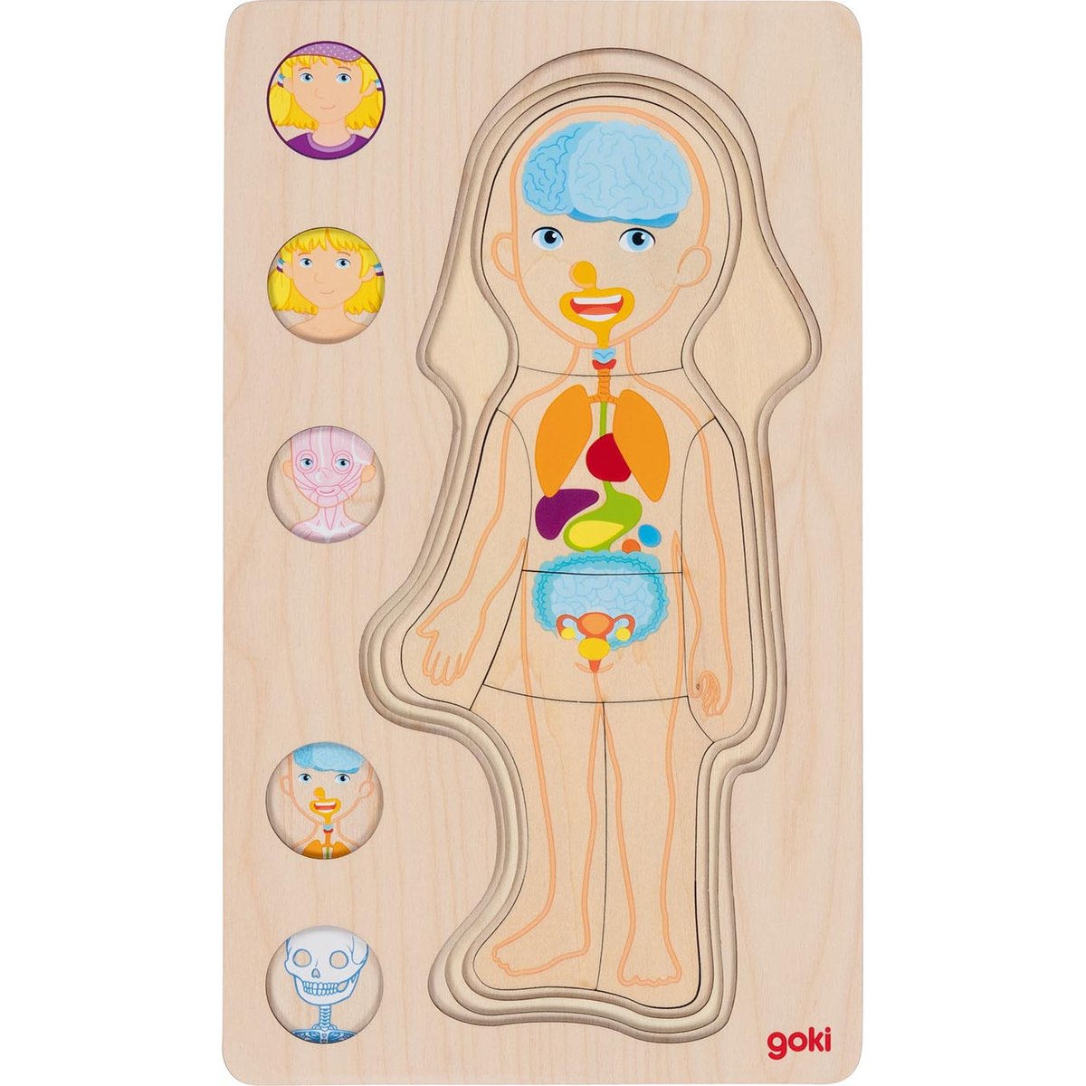 Puzzle corps humain, fille beige, GOKI