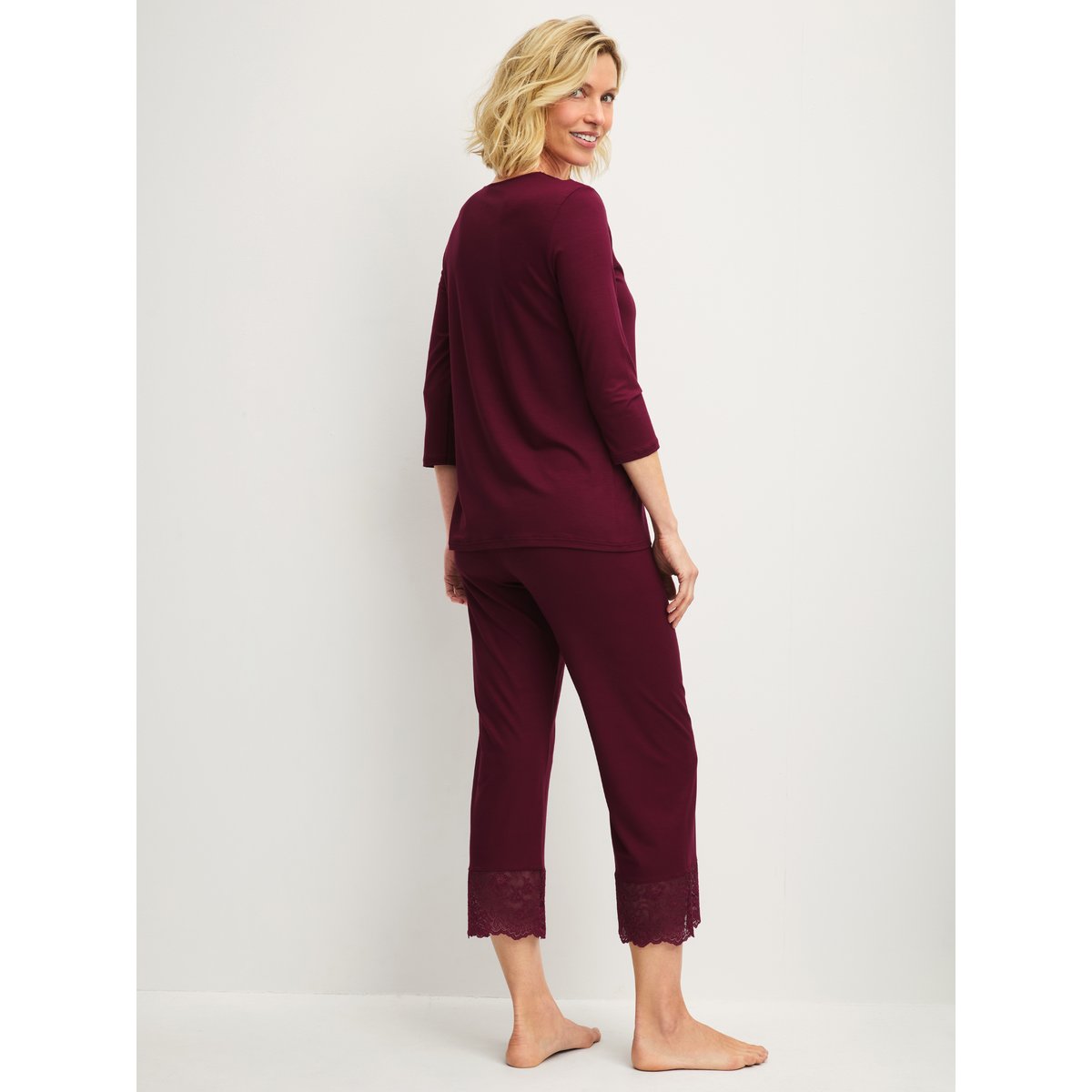 Pyjama 7/8 manches 3/4 Modal ELEGANT DREAMS royal red, CALIDA
