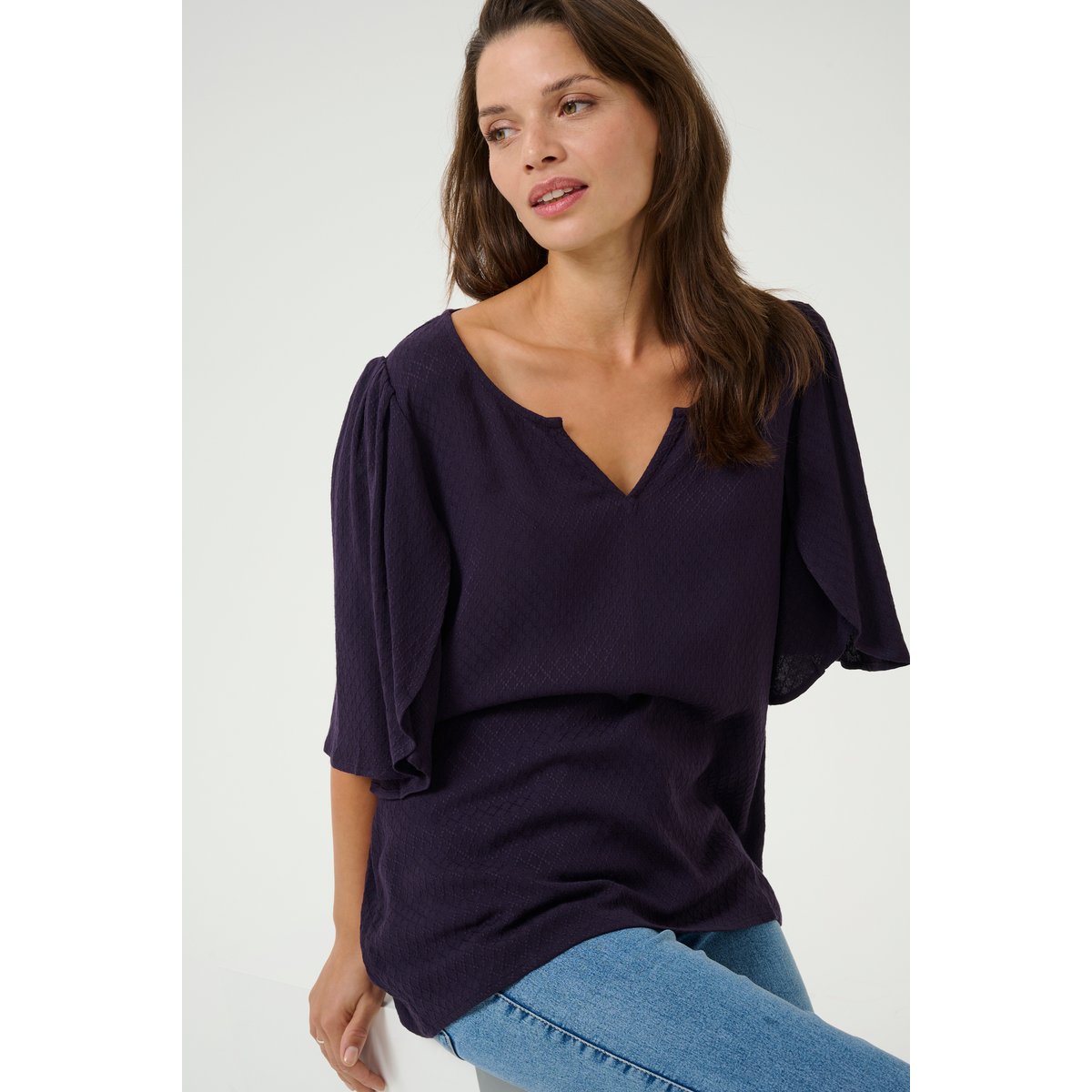 Short sleeved blouse violet dawn purple, KAFFE