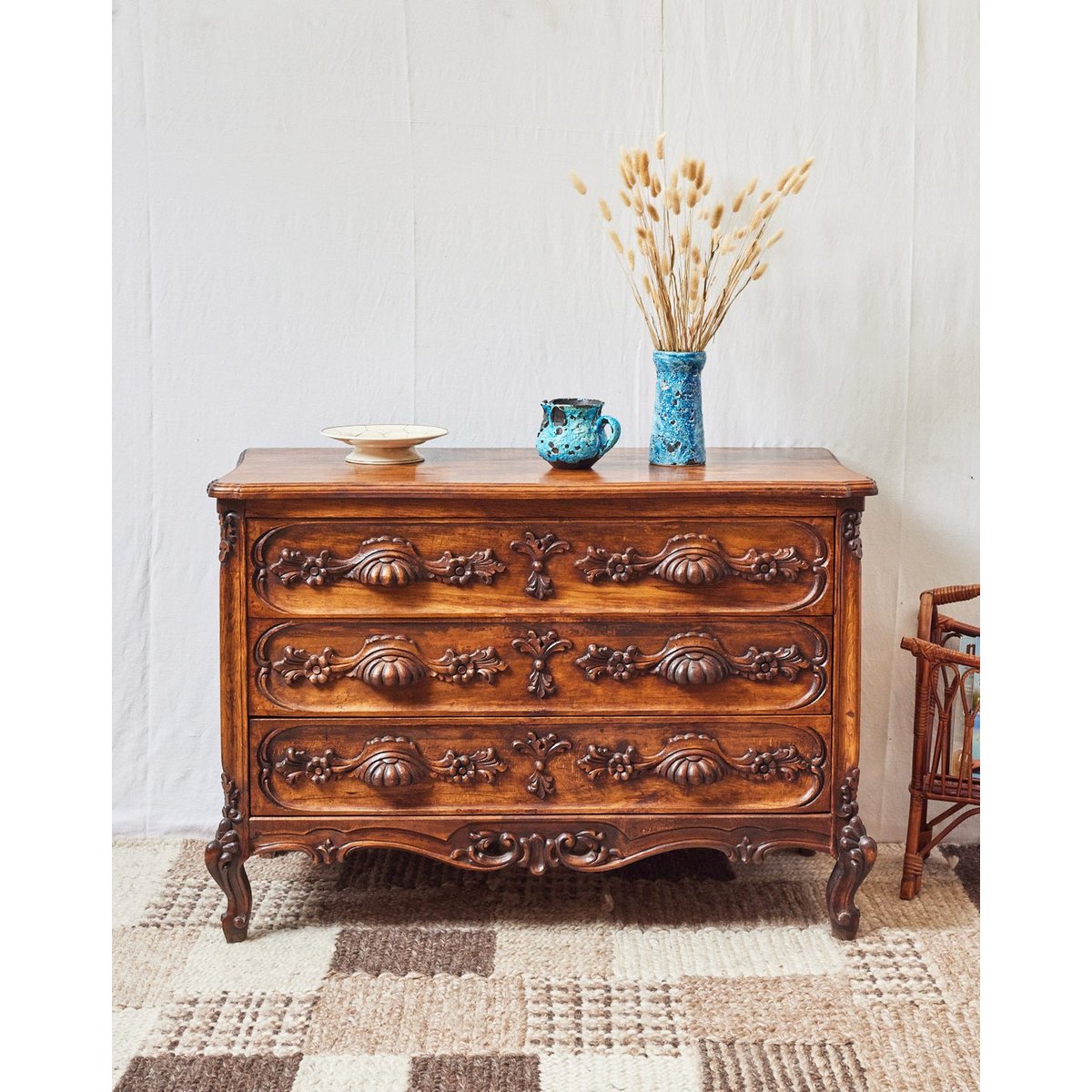 Commode provençale en bois Garance N°597 - Bon état bois foncé, DEBONGOUT