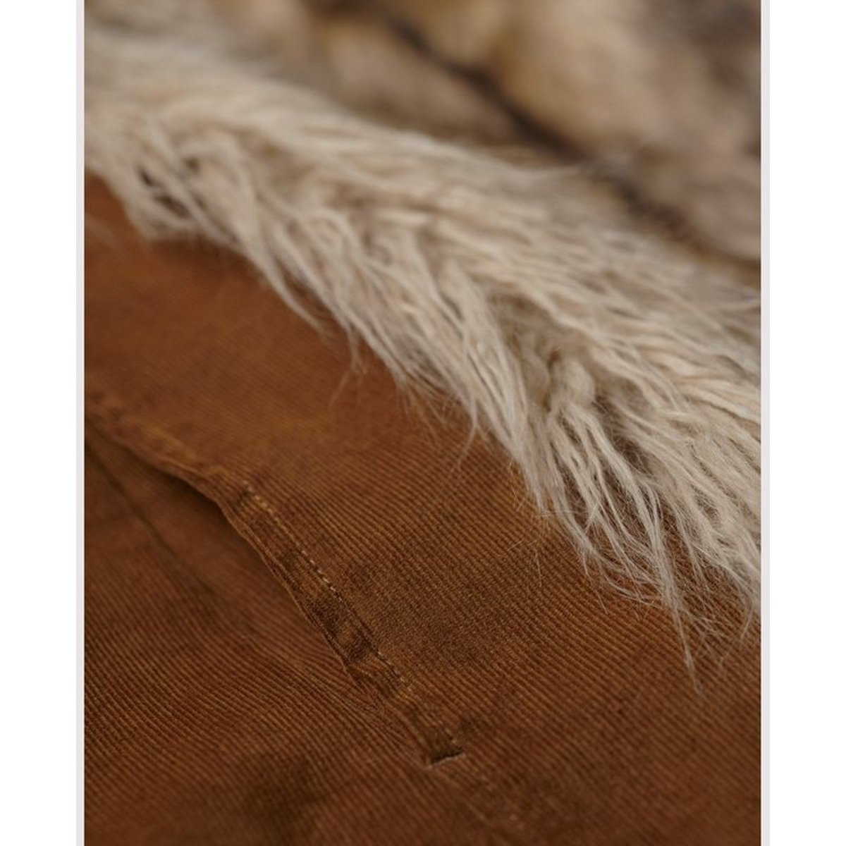 Manteau afghan avec doublure en imitation fourrure marron denim co tobacco, SUPERDRY