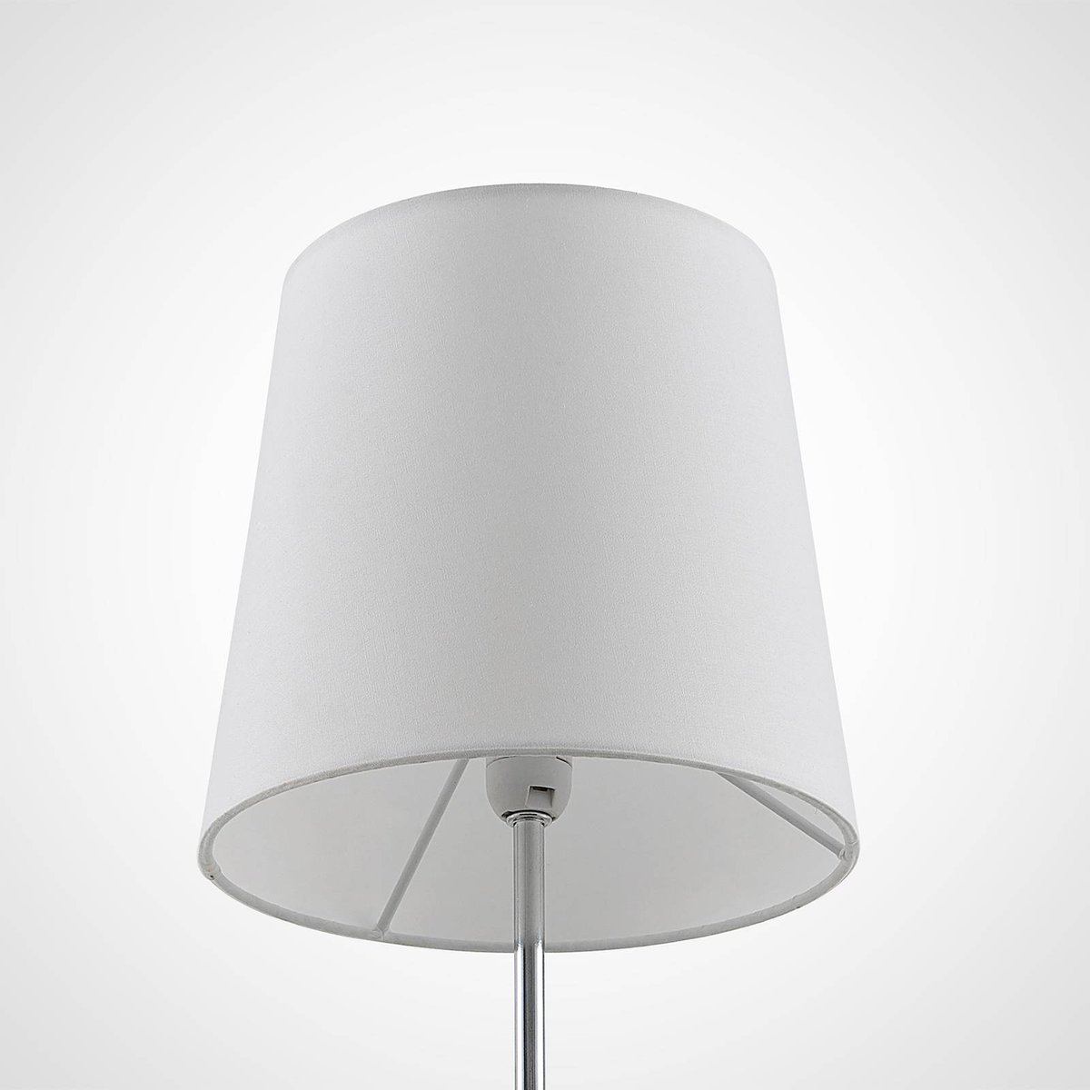 Lampe à poser en métal moderne, Leza chromé, blanc, LINDBY