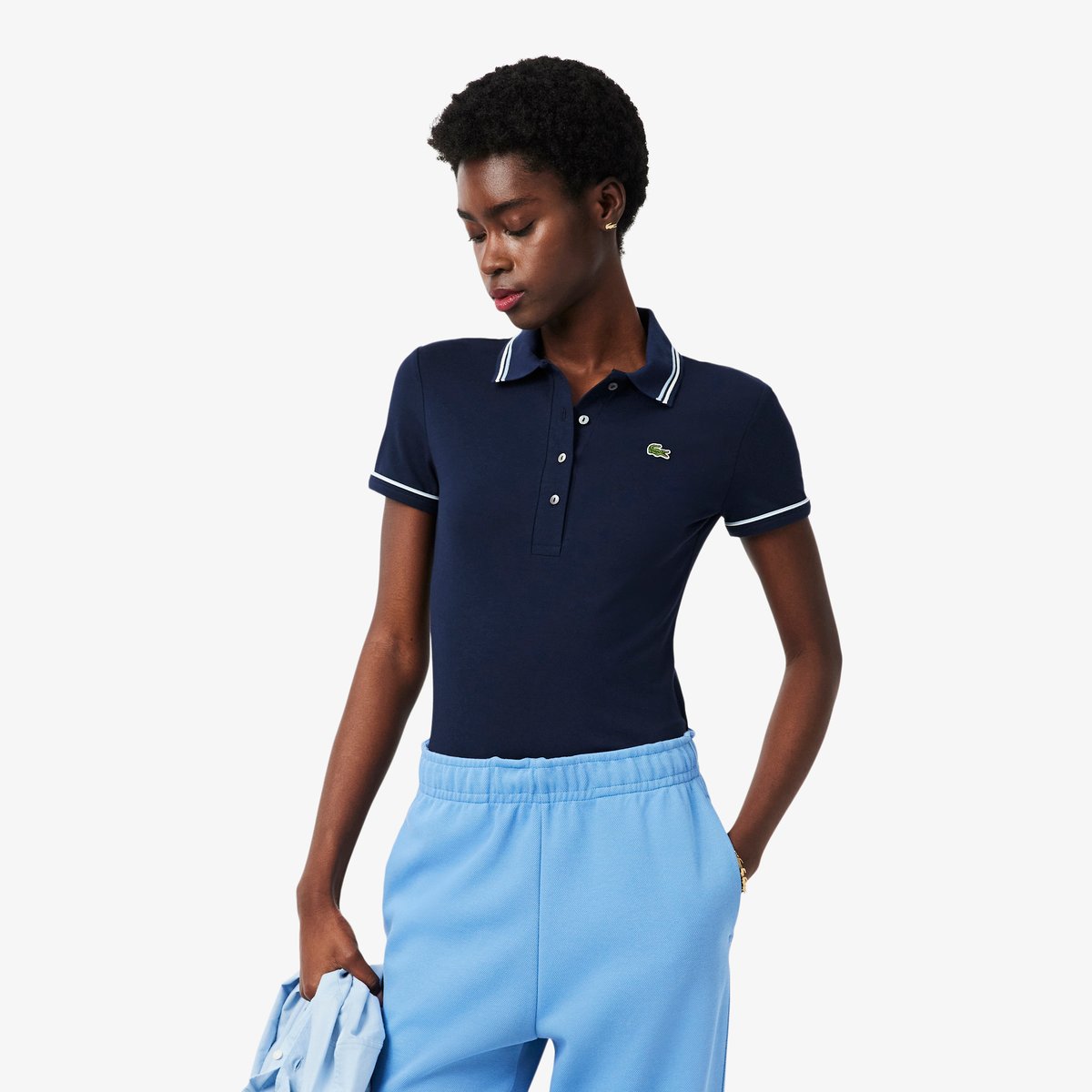 Polo L.12.D slim fit liserés bleu-3ui, LACOSTE