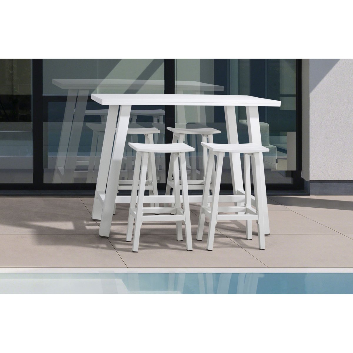 Tabouret de bar de jardin en métal blanc H71 - BAYONNE blanc, HELLIN, DEPUIS 1862
