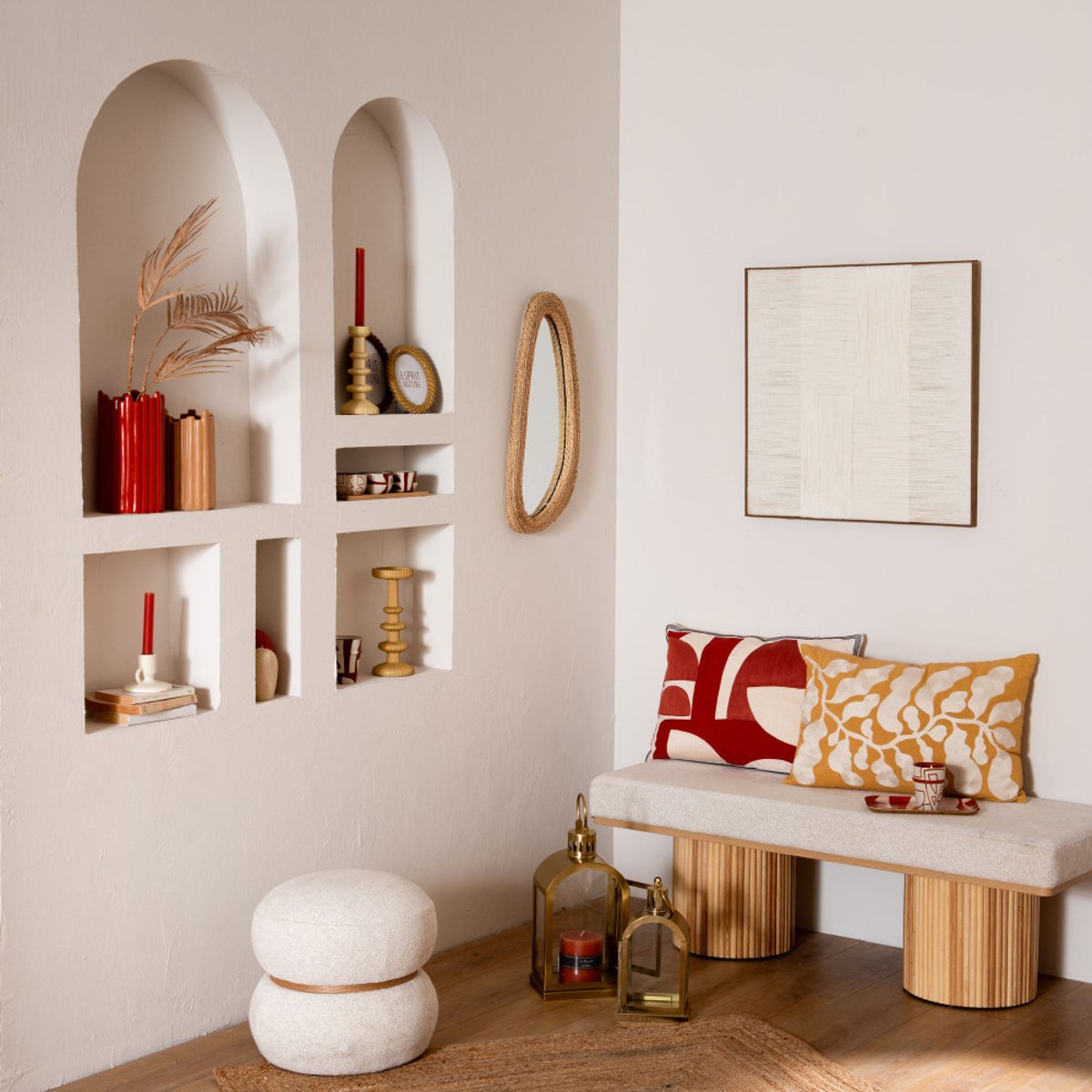 Pouf Nuage 38 cm crème / ivoire, AMADEUS