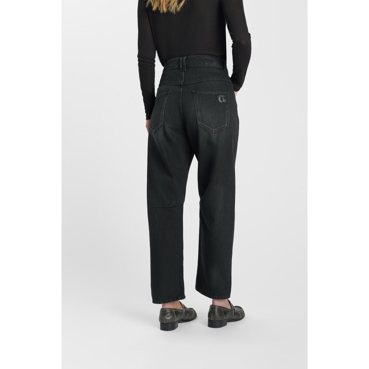 Jeans loose, large balloon , longueur 34 black / black, LE TEMPS DES CERISES