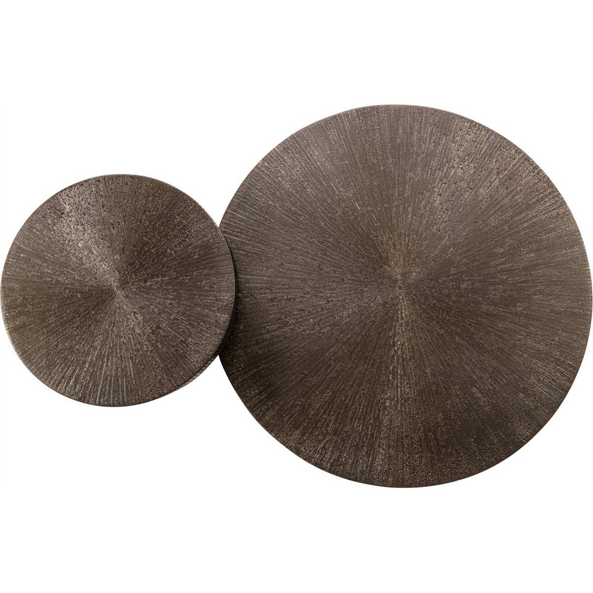Lot de 2 tables basses rondes en métal brunzae, RECOLLECTION