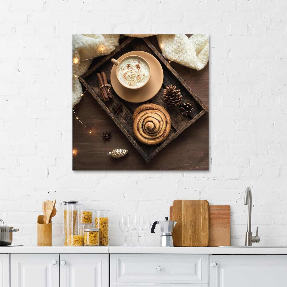 Tableau Mural Pause Sucrée CUISINE tableaux sur toile-beige, CEANOTHE