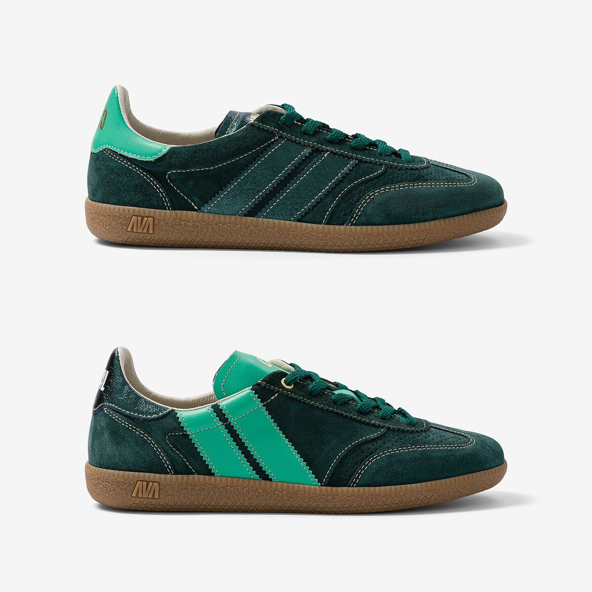 Baskets en cuir Pulse vert, CAVAL