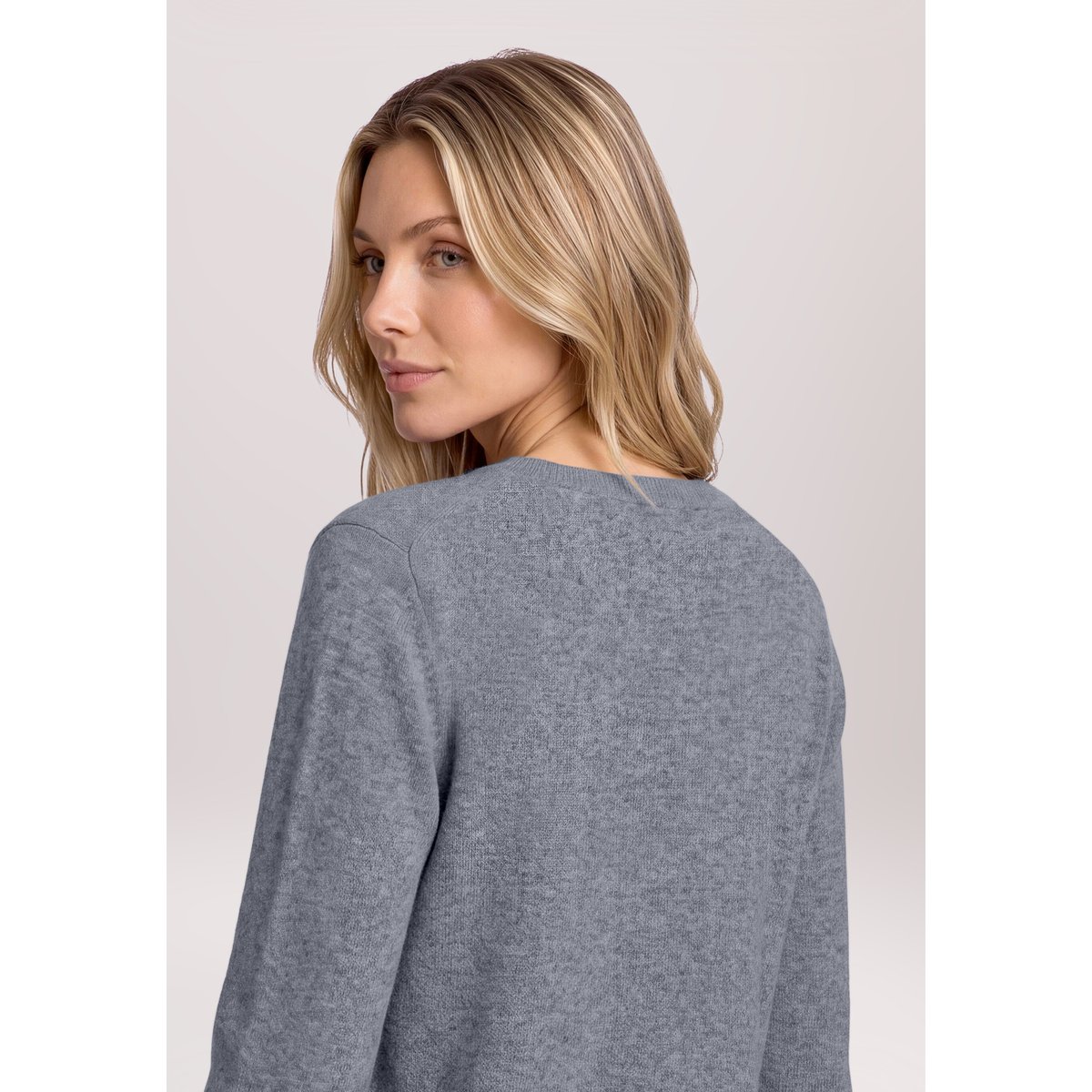 Pull-over en maille à encolure ronde grey melange, BETTY & CO
