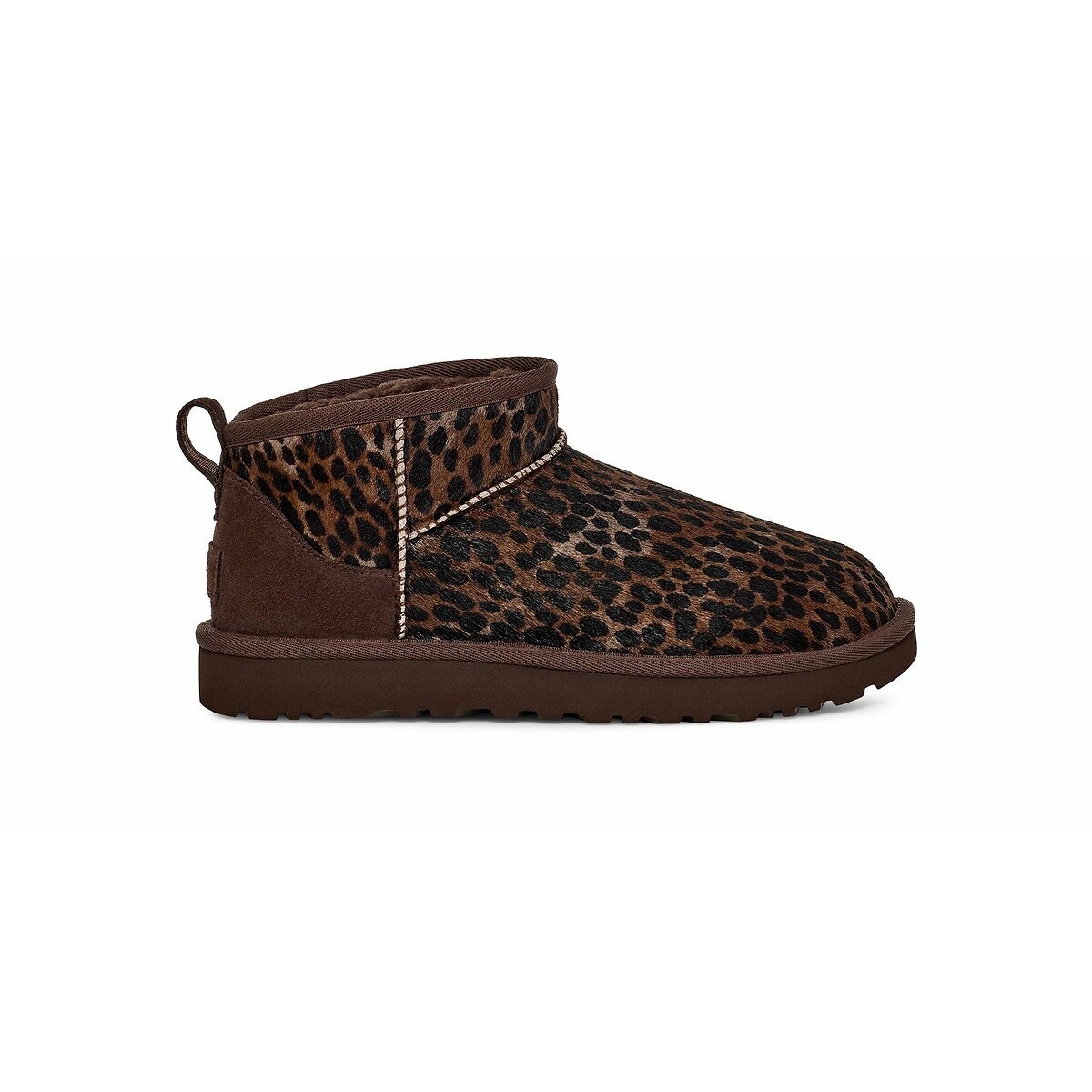 Boots cuir Classic Ultra Mini Caspian imprimé marron, UGG