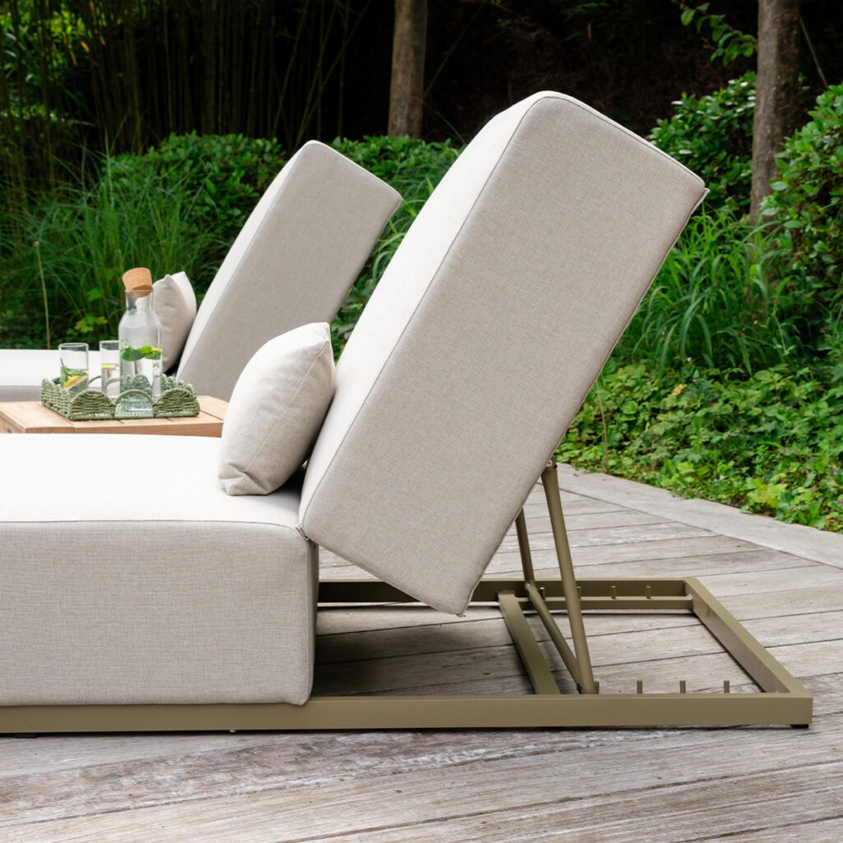 Transat inclinable 216cm en aluminium Kaki clair CAVALLO kaki clair, WILSA GARDEN