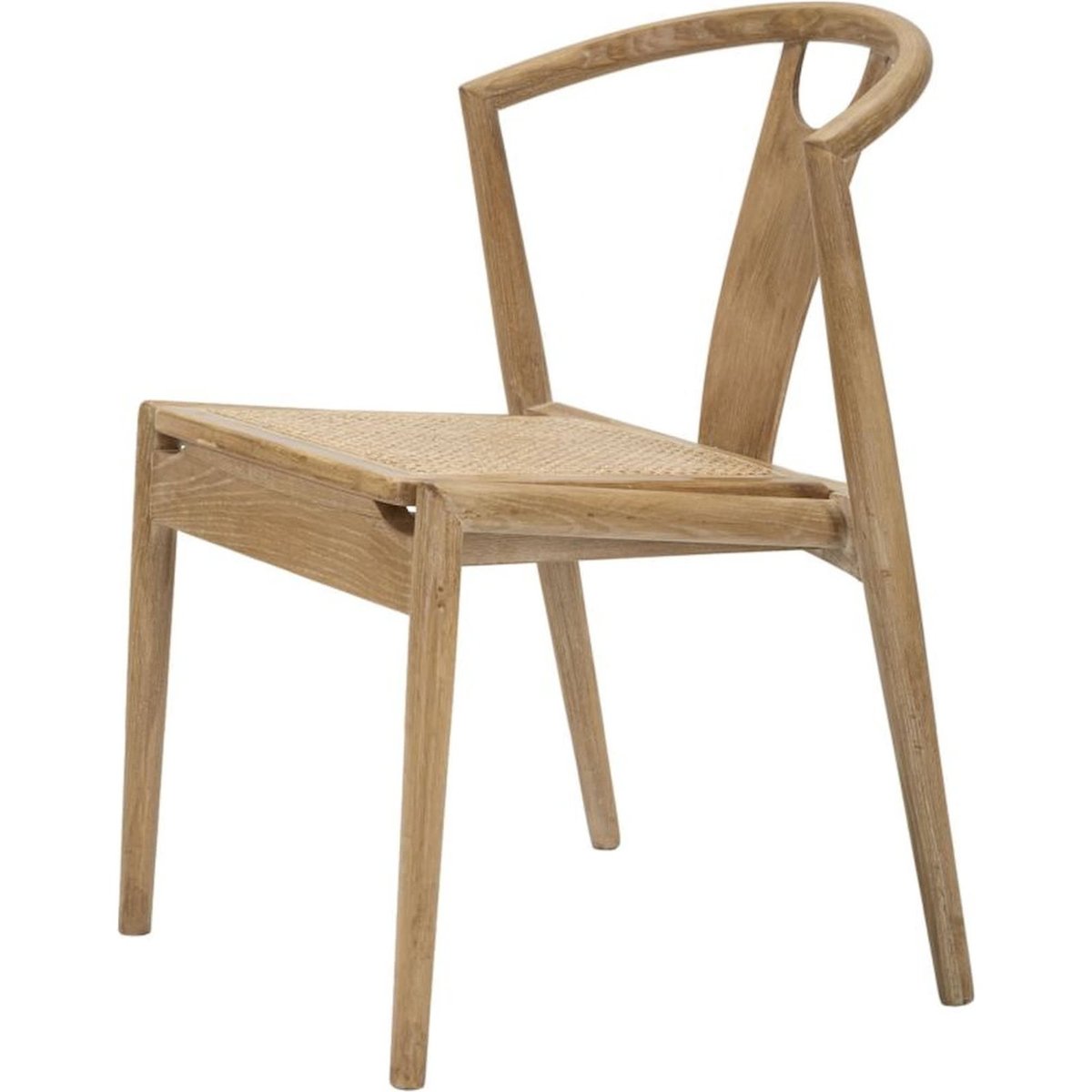 Chaises en frêne et rotin lot de 2 BOHO CHIC marron naturel, RECOLLECTION