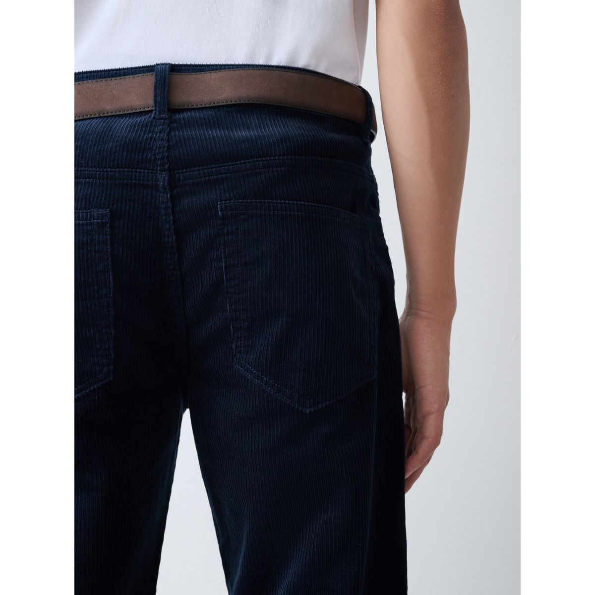 Pantalon en velours côtelé à ceinture bleu marine, NEXT