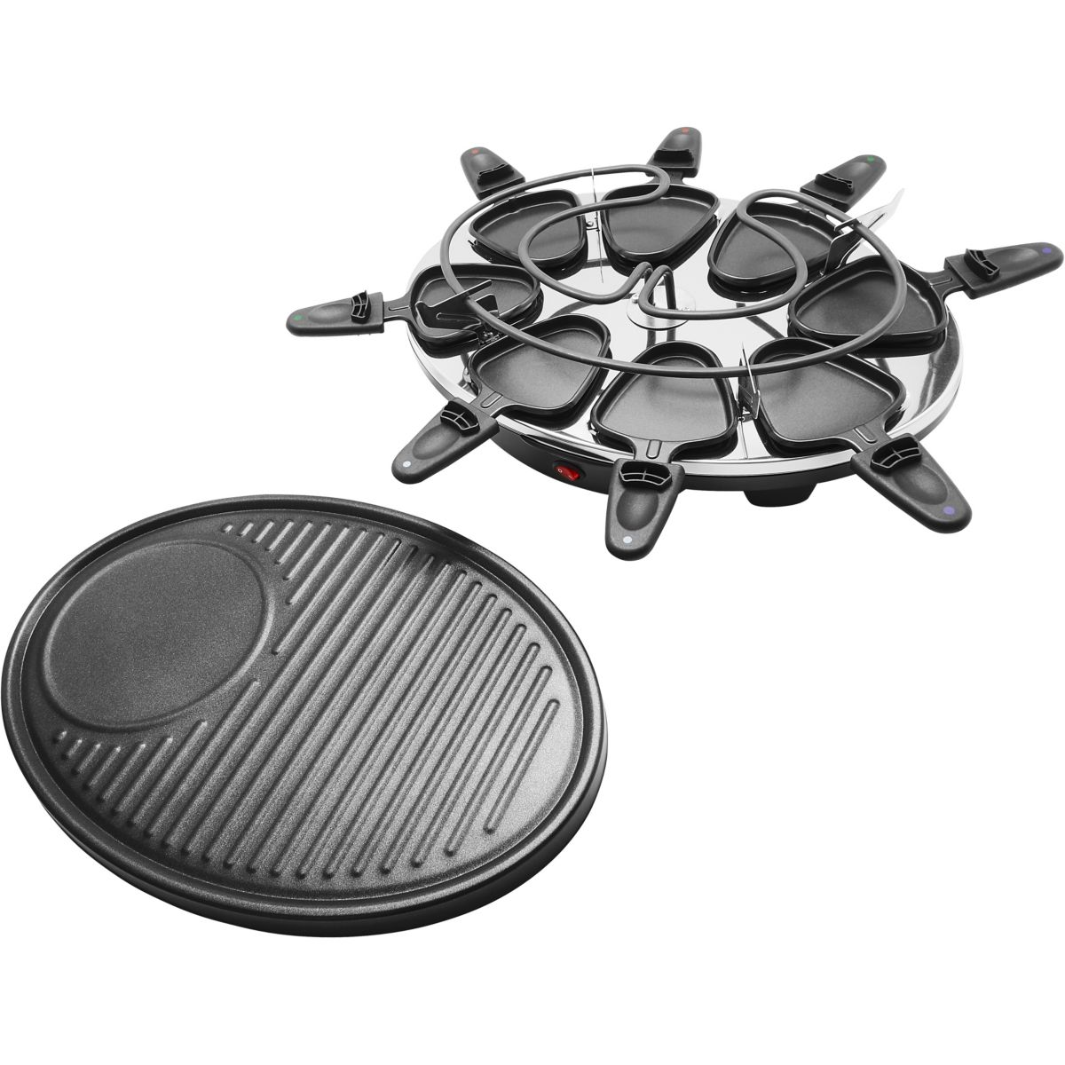 Raclette ERGP5 8 personnes 3 en 1 From'Party noir, ESSENTIEL B