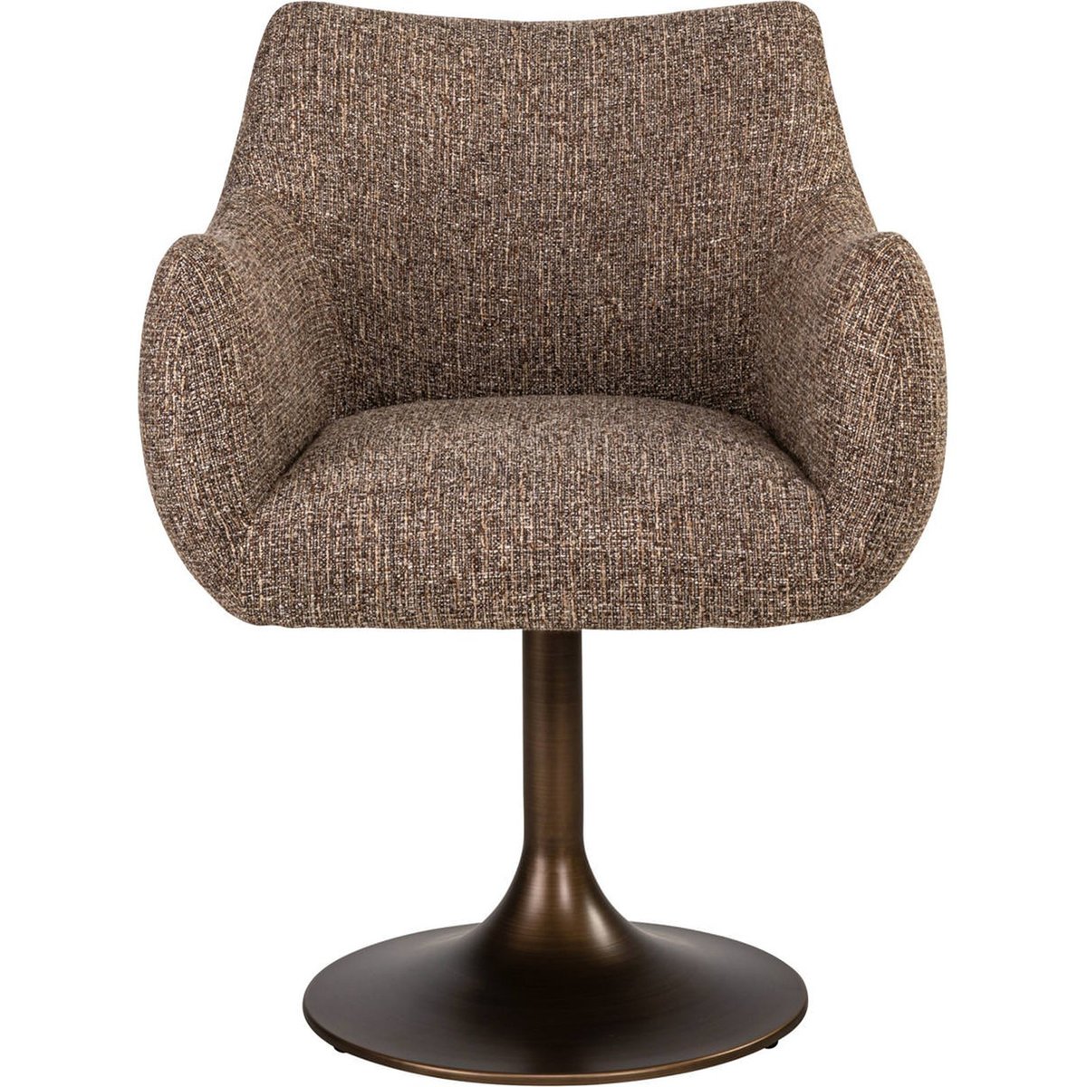 Chaise de salle à manger pivotante tweed tweed brun et bronze, RECOLLECTION