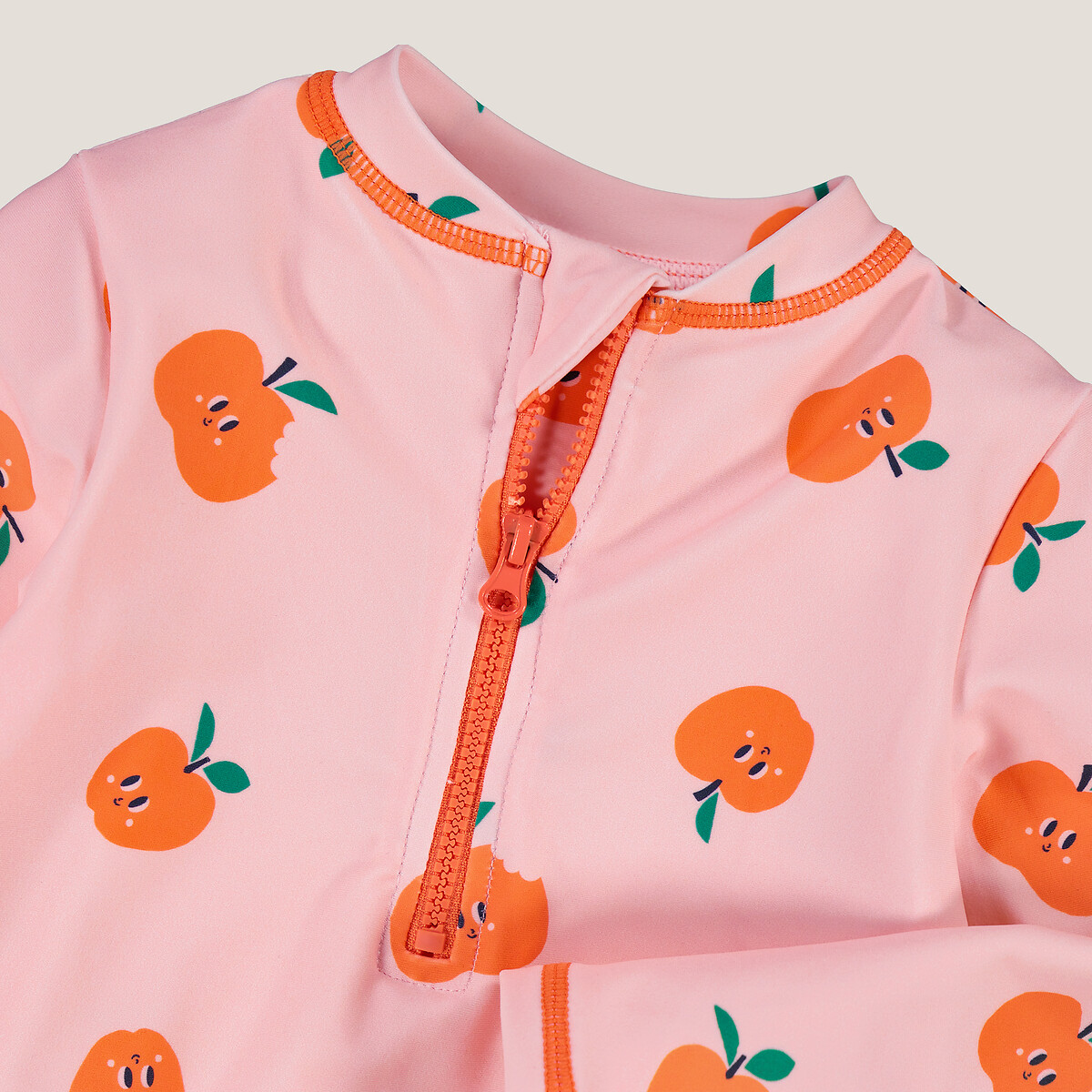 Maillot de bain 1 pièce imprimé pommes rose, LA REDOUTE COLLECTIONS