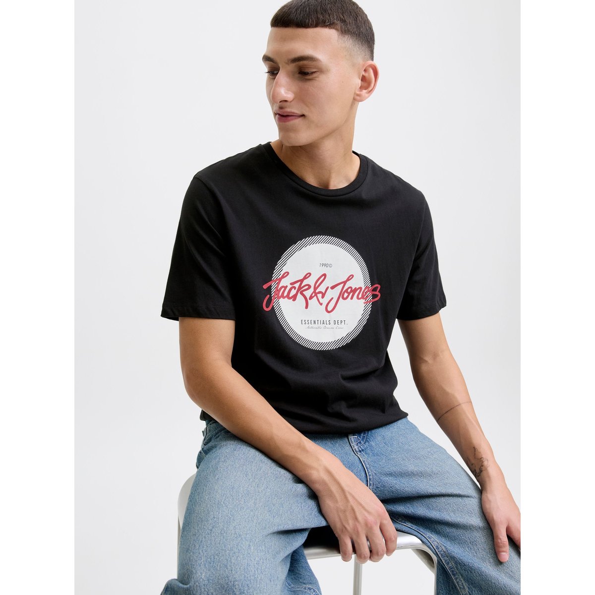T-Shirt noire - black, JACK & JONES