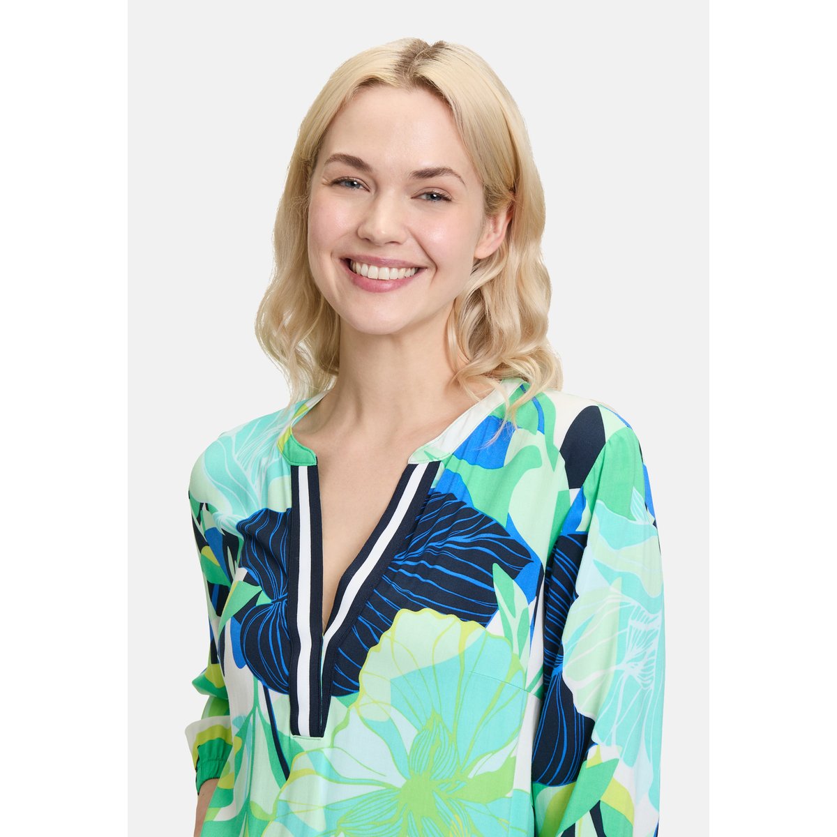 Robe casual à col droit green/blue, BETTY BARCLAY
