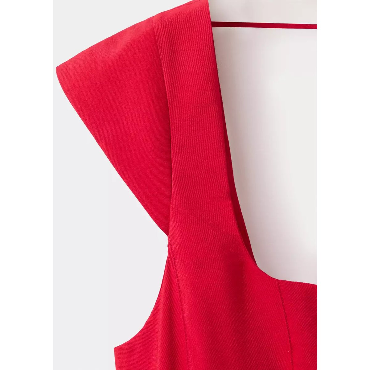 Robe évasée nœud au dos rouge, MANGO