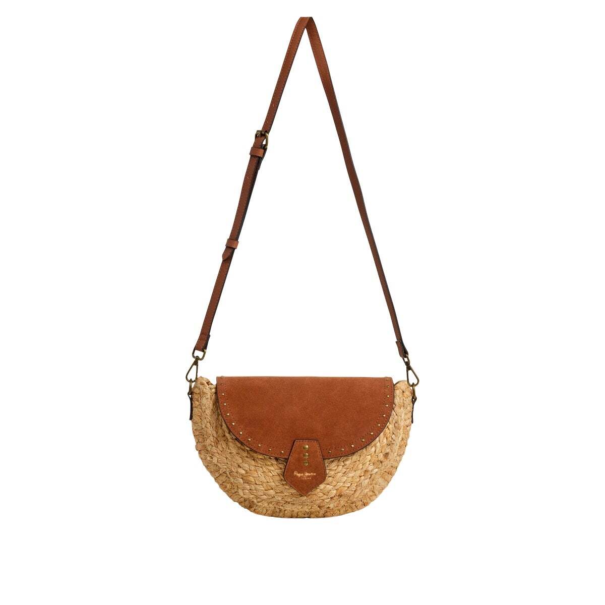 Sac Bandoulière En Jute Avec Rabat brun teinté, PEPE JEANS