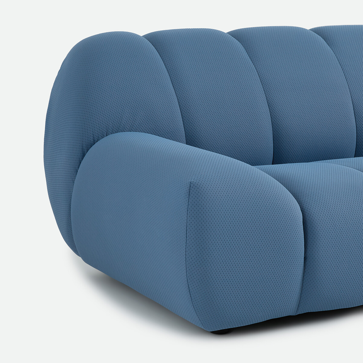 Canapé droit, 2 places, en tissu matelassé, NURIA bleu, LA REDOUTE INTERIEURS