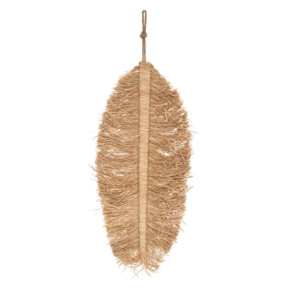 Set de 2 décorations murales plumes raphia OASIS beige, ATMOSPHERA