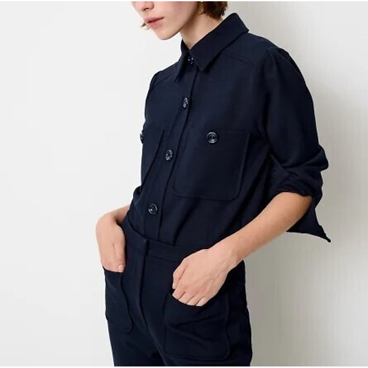 Theodore Chunky Knit Shirt navy, SESSUN