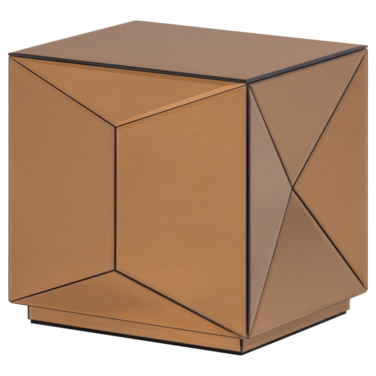 Table d'appoint en bois et verre GLINTZ marron, WOOOD