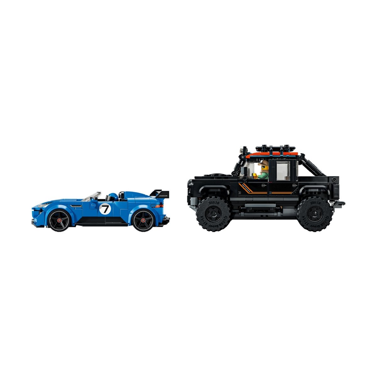 La Jaguar Project 7 et le Land Rover Defender multicolore, LEGO