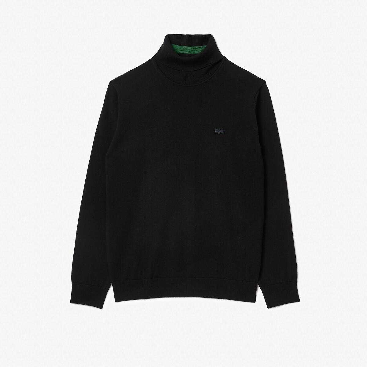 Pull en laine mérinos col roulé noir-031, LACOSTE