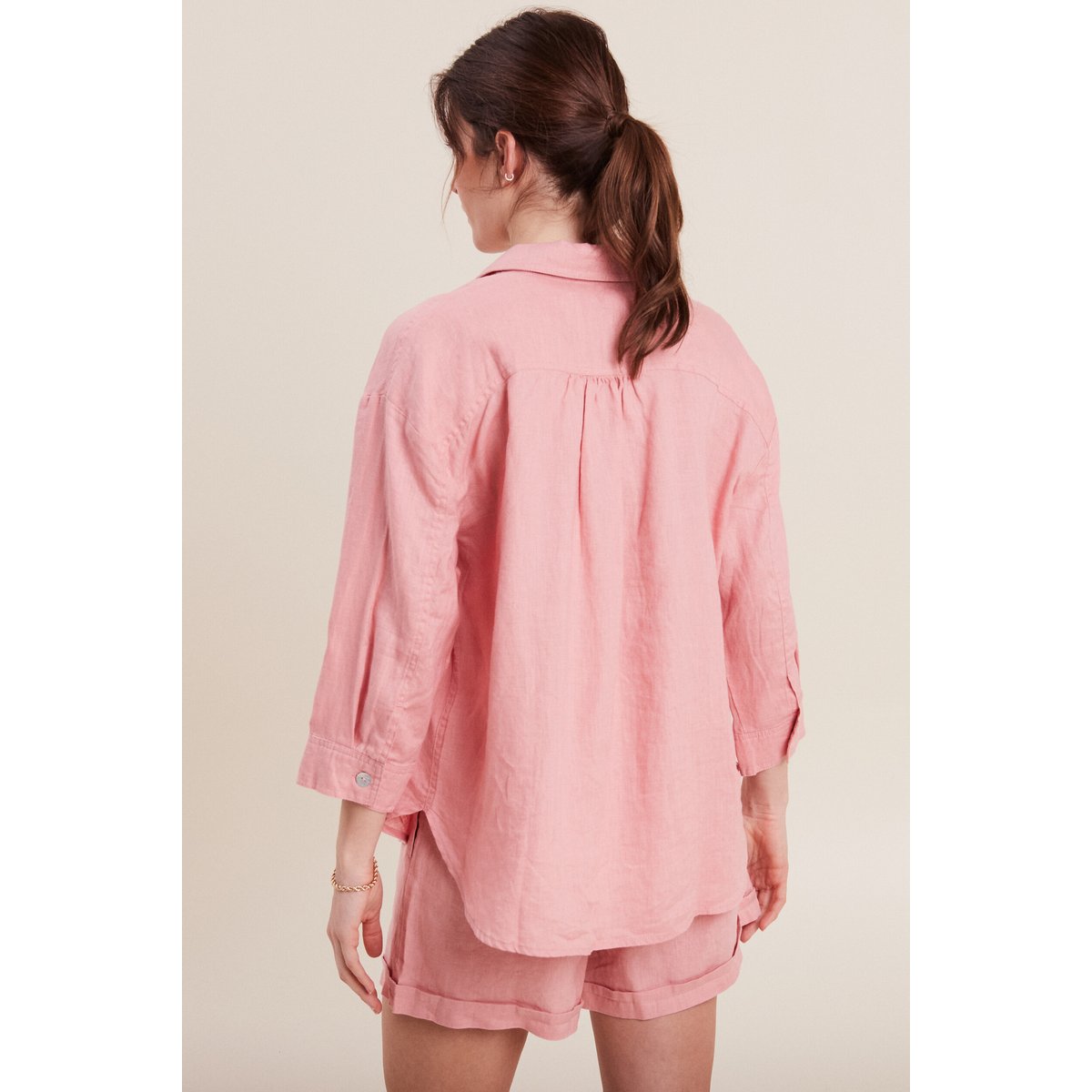 Chemise manches 3/4 vieux rose, BREAL