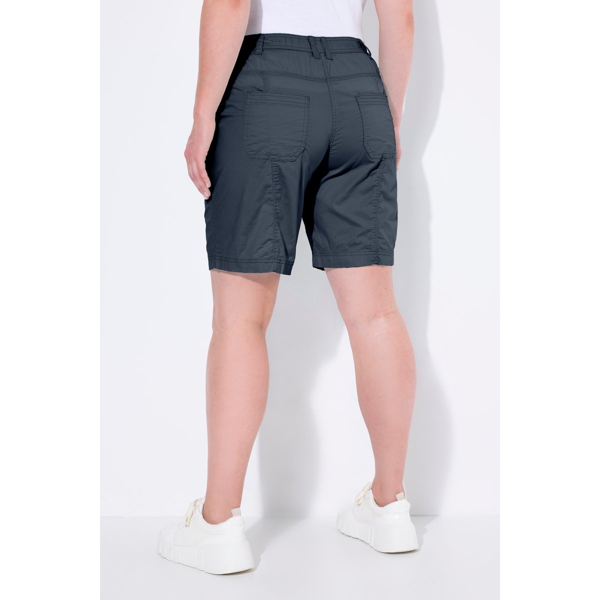 Bermuda cargo 4 poches. Taille confortable marine, ULLA POPKEN