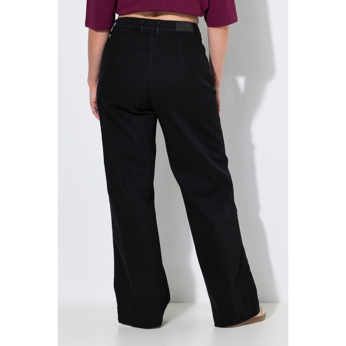 Jean Mony jambe large, poches zippées noir, ULLA POPKEN
